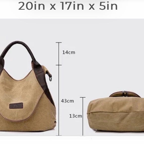 Travel bag. Shoulder strap. Muted green - Picture 4 of 6